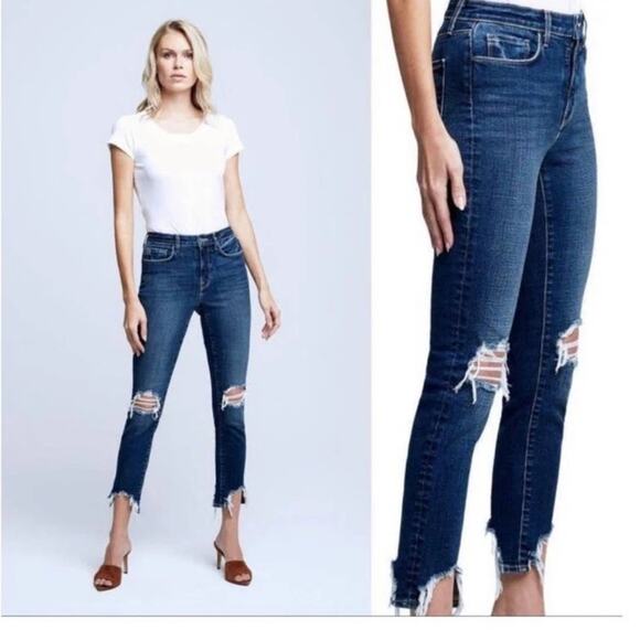 L’Agence High Line Skinny Jeans Distressed Thrashed Women’s Size 26 - Picture 1 of 8
